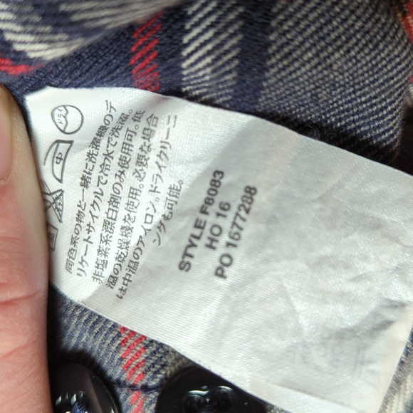 JCrew Men’s Button Down Flannel Shirt, Blue, Grey, and Red Size Slim Large - Picture 4 of 5